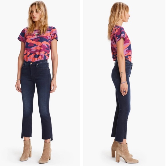 MOTHER Insider Crop Step Fray Jeans AFTER PARTY SIZE 25 - Picture 2 of 16